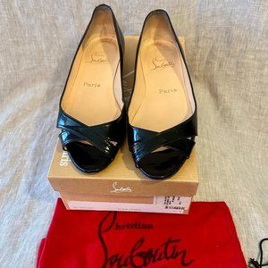 Christian Louboutin Voilier Black Patent Flat Size 36.5